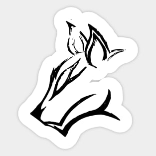 Hand Drawn Wolf - Black Sticker